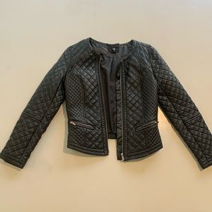 H & M faux leather Jacket black
